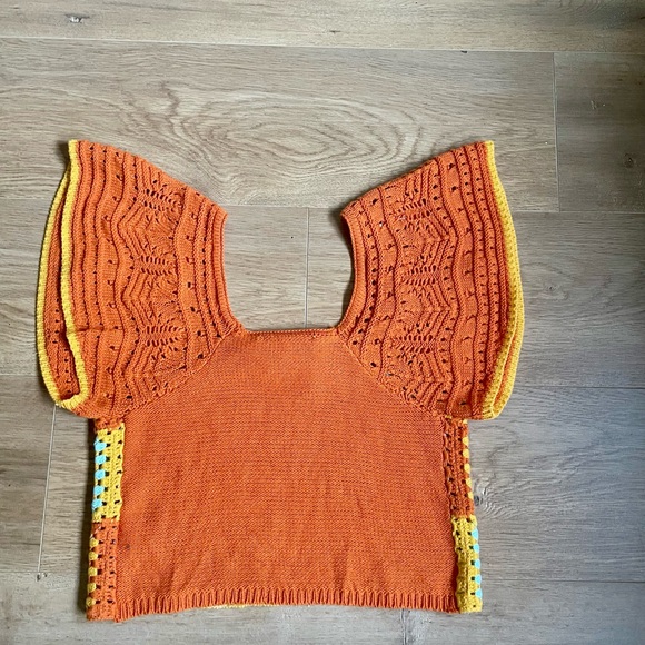 Circus NY Crochet Granny Square Crop Top | Size S | Retro Boho - Picture 4 of 7